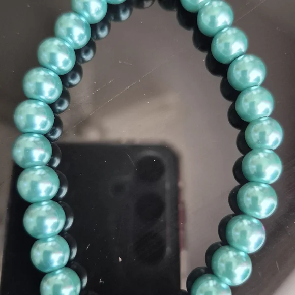 Handmade Turqouise Pearls with Natural Dragon Stone Vein Agate! - Picture 5 of 5